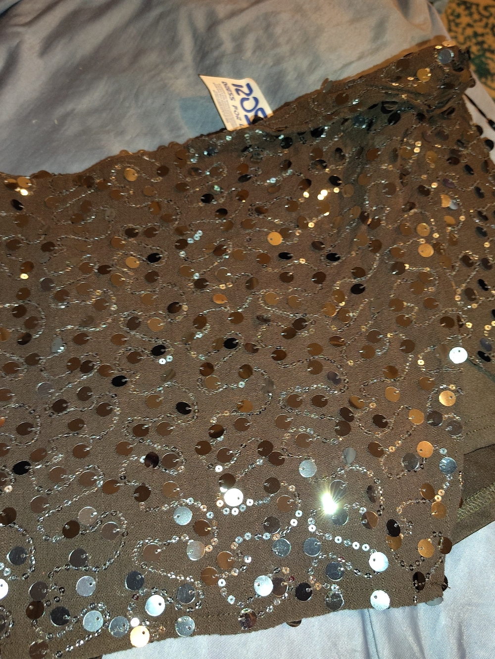 Olive Sequin Mini Skirt – Women's Evening Skirt